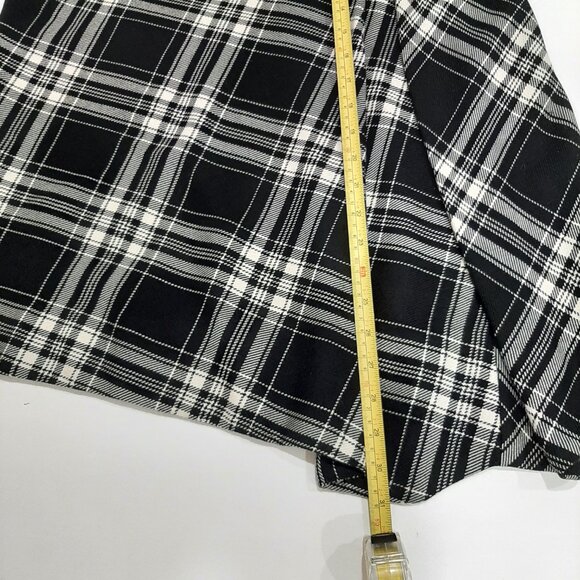 Stunning pure wool luxury Holt Renfrew asymmetrical plaid midi retro skirt - Picture 14 of 16